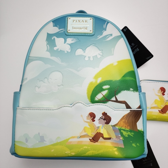 Disney UP Carl & Ellie in Love Cloud Watching Loungefly Mini Backpack & Wallet main image 9
